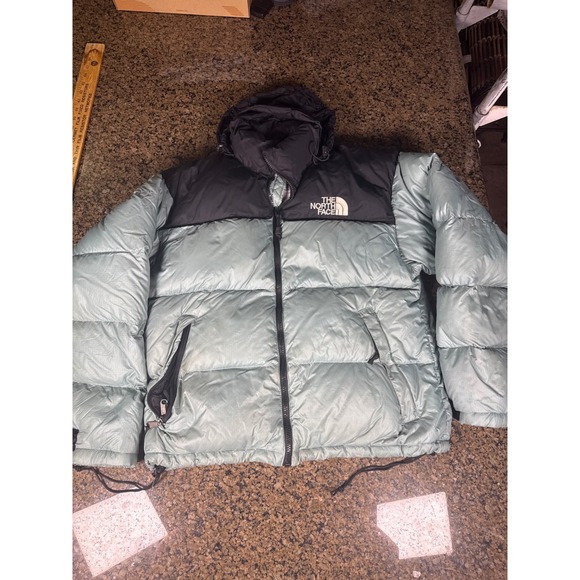 The North Face Jackets & Blazers - The North Face Nuptse 700 Down Puffer Jacket Womens L Sage Green Black Hooded